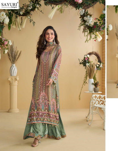 Anika Sayuri Natural Crepe Pakistani Readymade Suits Exporter
