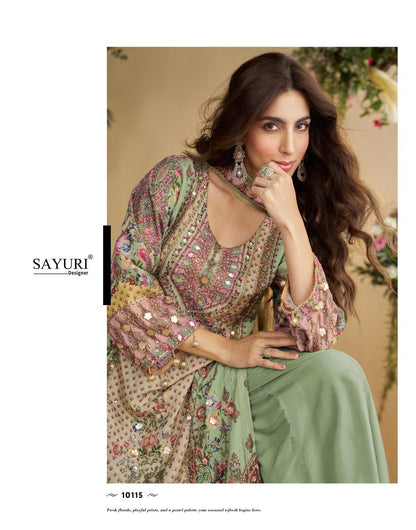 Anika Sayuri Natural Crepe Pakistani Readymade Suits Exporter