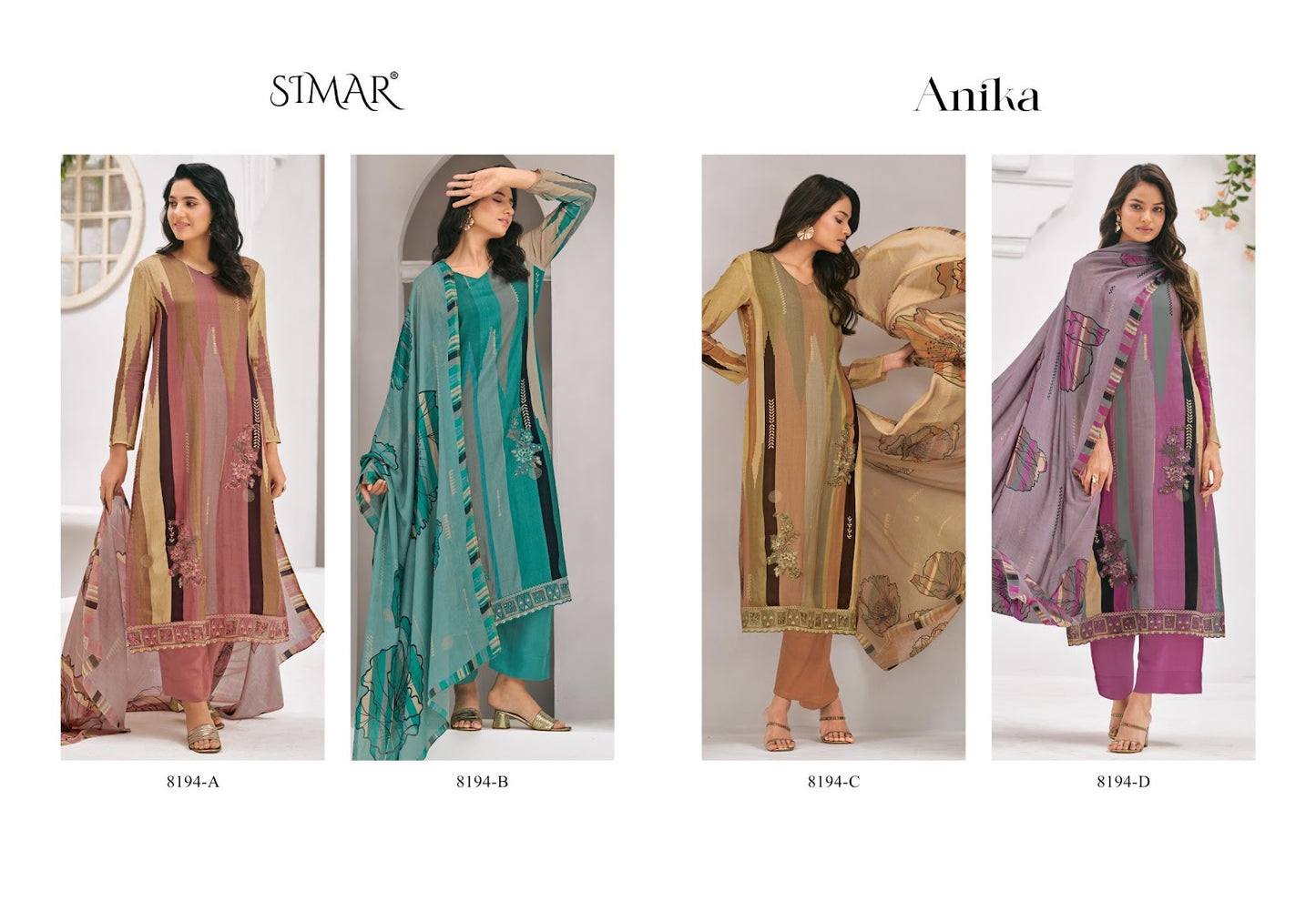 Anika Simar Pure Viscose Pant Style Suits Wholesale Price