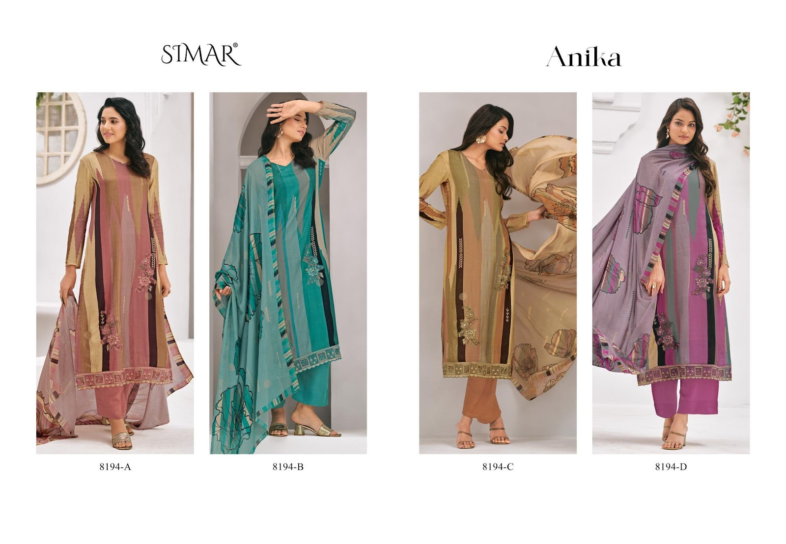 Anika Simar Pure Viscose Pant Style Suits Wholesale Price