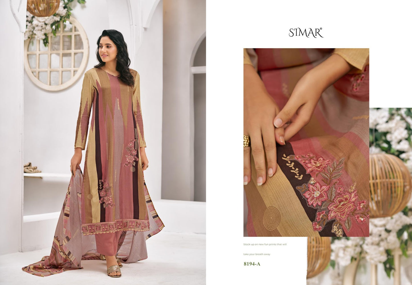 Anika Simar Pure Viscose Pant Style Suits Wholesale Price