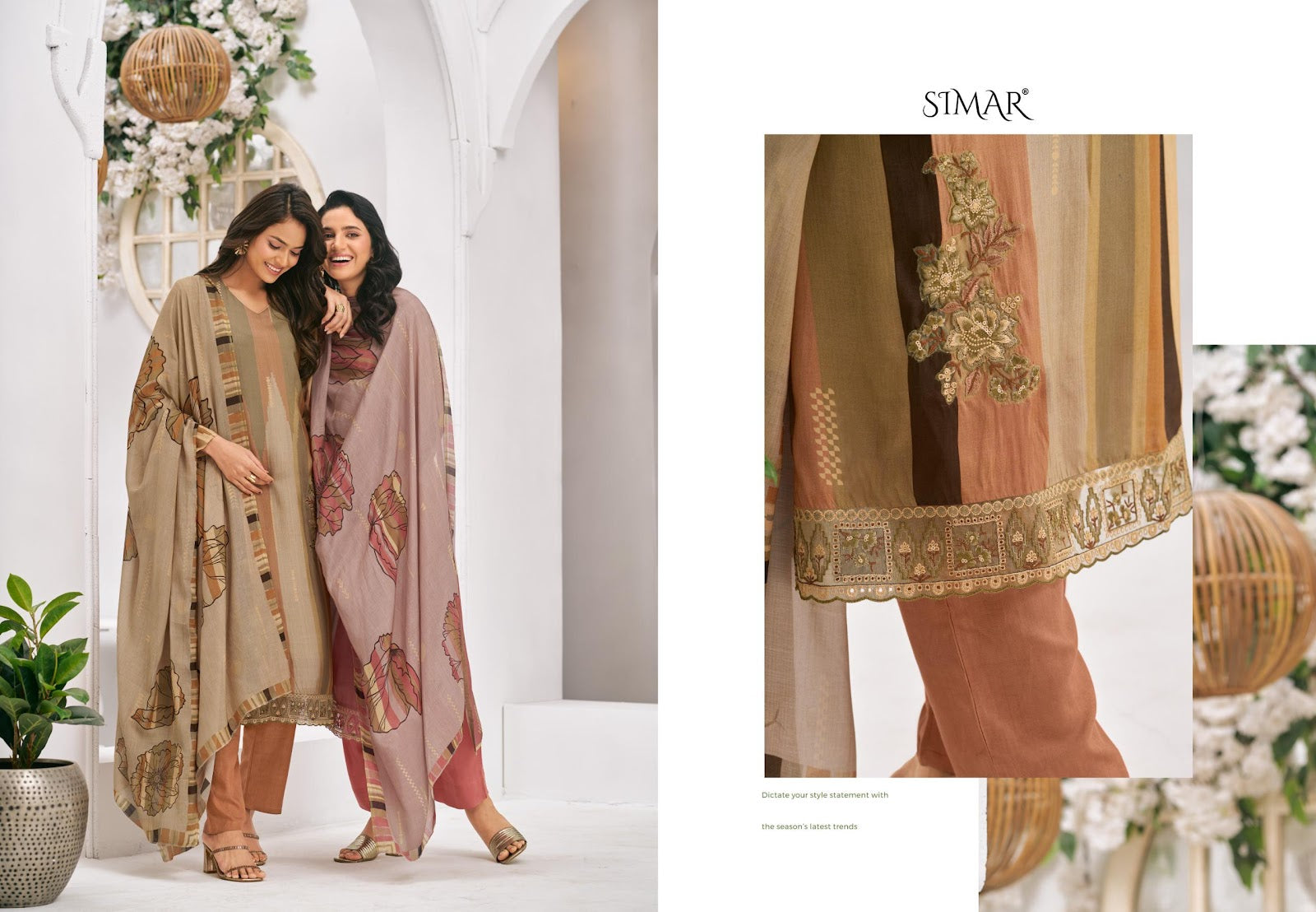 Anika Simar Pure Viscose Pant Style Suits Wholesale Price