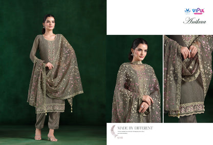 Anikaa Vipul Chiffon Pant Style Suits Supplier