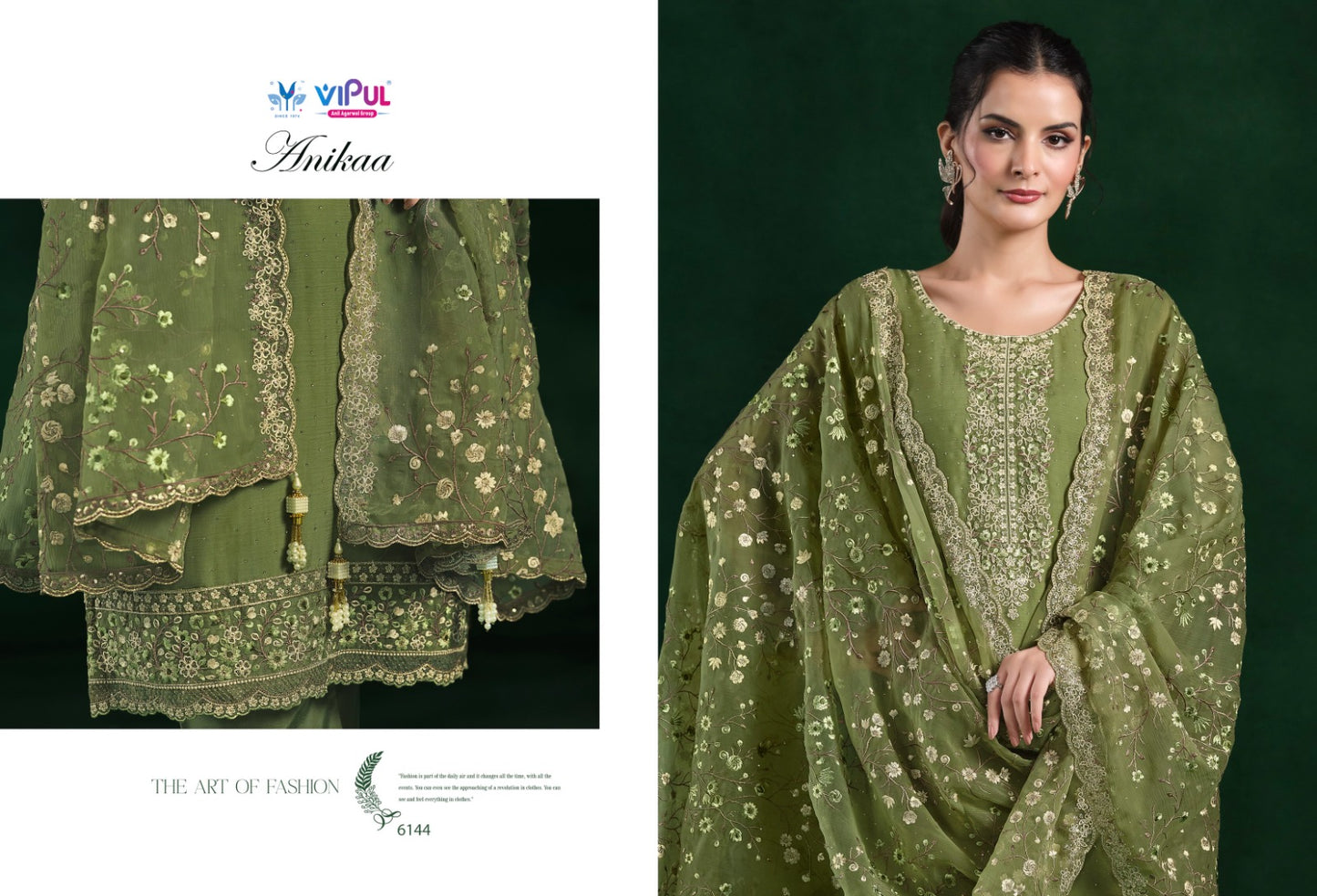 Anikaa Vipul Chiffon Pant Style Suits Supplier