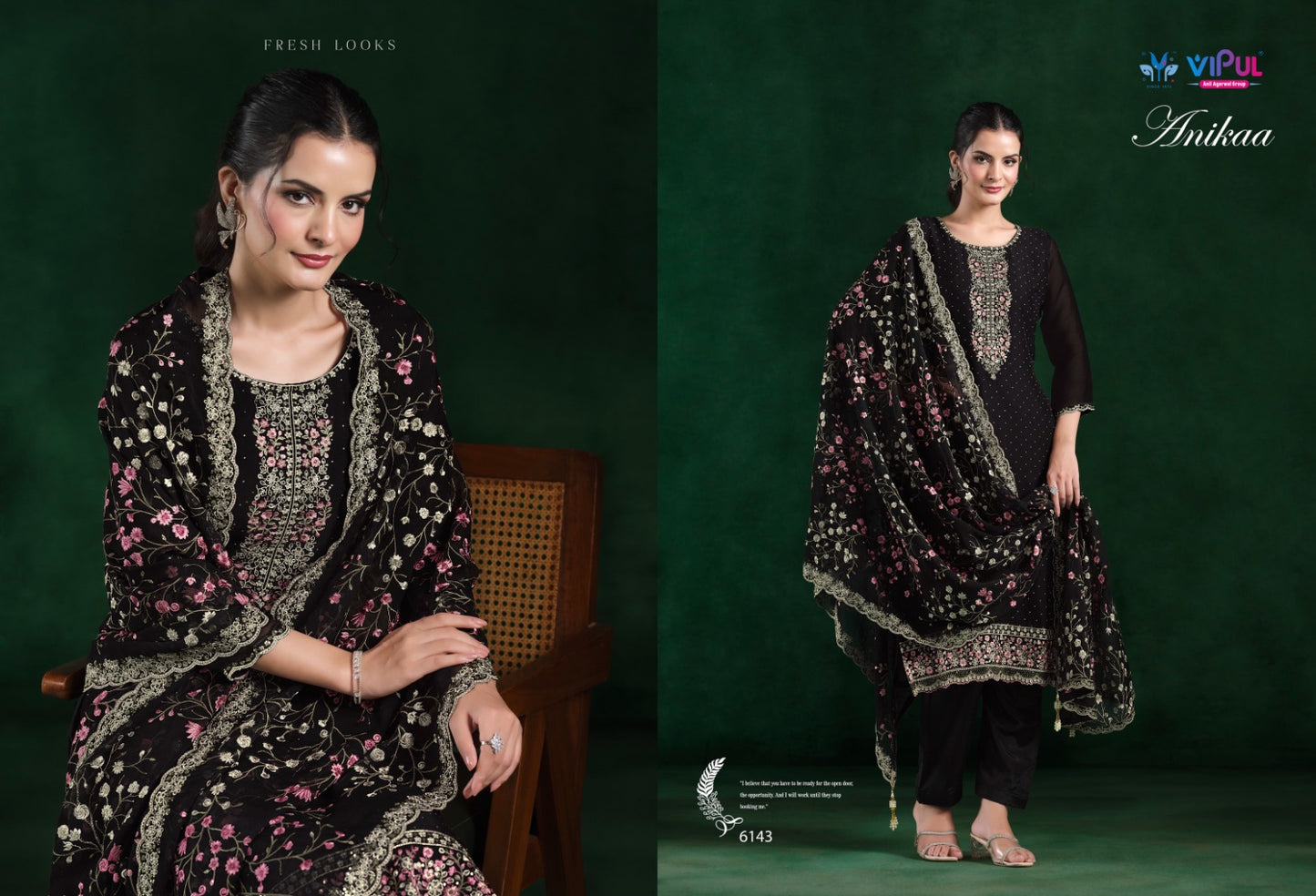 Anikaa Vipul Chiffon Pant Style Suits Supplier