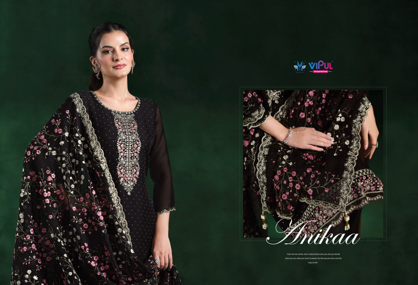 Anikaa Vipul Chiffon Pant Style Suits Supplier