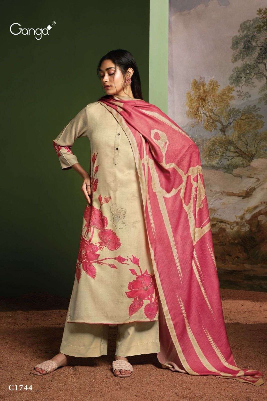 Anisha Ganga Silk Plazzo Style Suits Wholesaler
