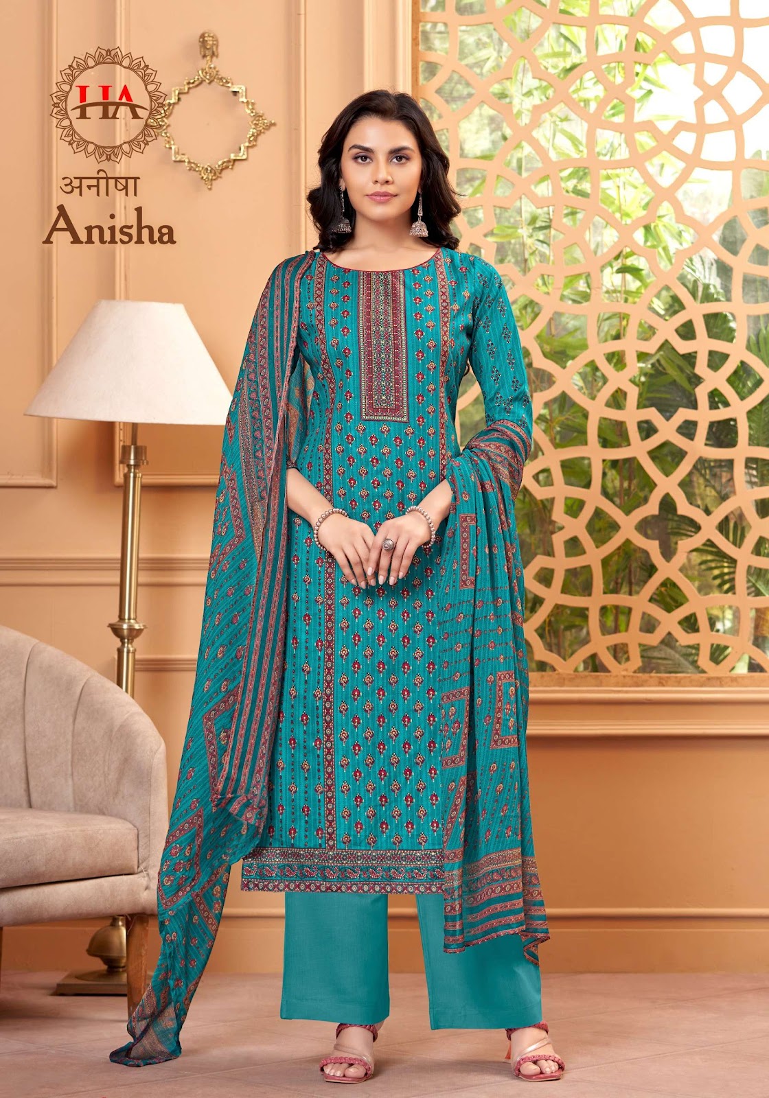 Anisha Harshit Fashion Cotton Cambric Plazzo Style Suits Wholesaler Ahmedabad