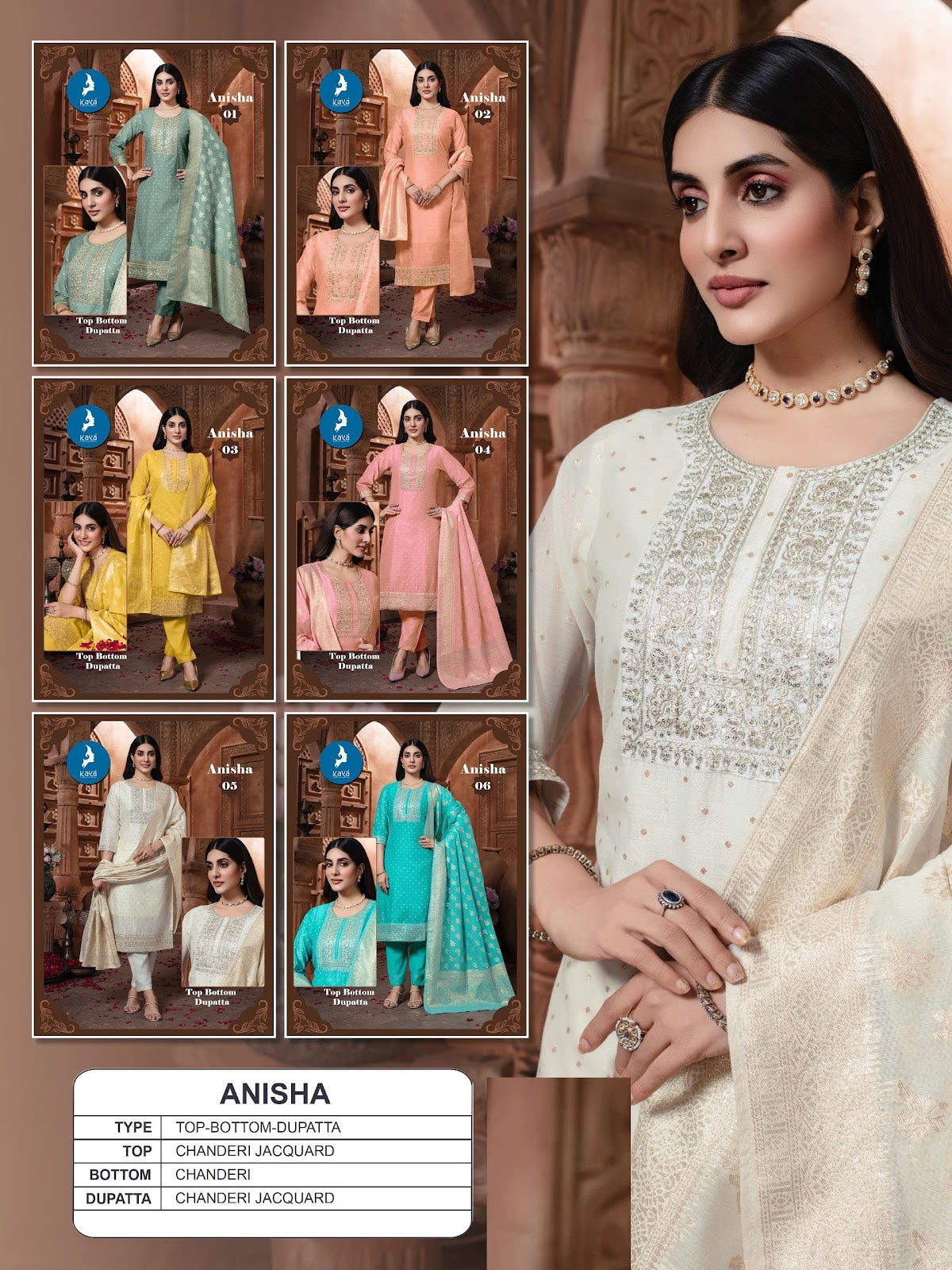 Anisha Kaya Chanderi Readymade Pant Style Suits Wholesaler Ahmedabad
