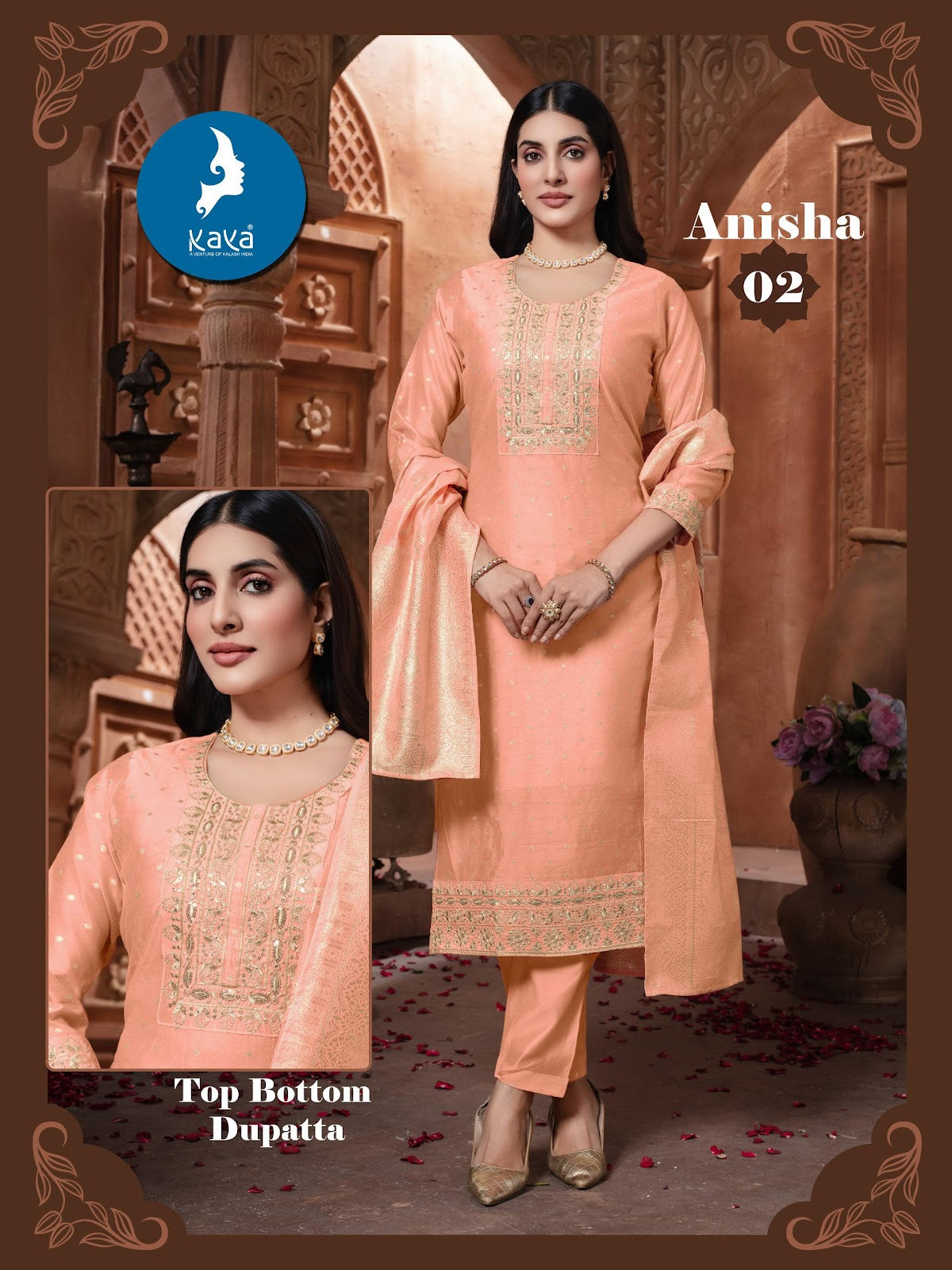 Anisha Kaya Chanderi Readymade Pant Style Suits Wholesaler Ahmedabad