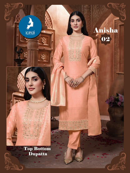 Anisha Kaya Chanderi Readymade Pant Style Suits Wholesaler Ahmedabad