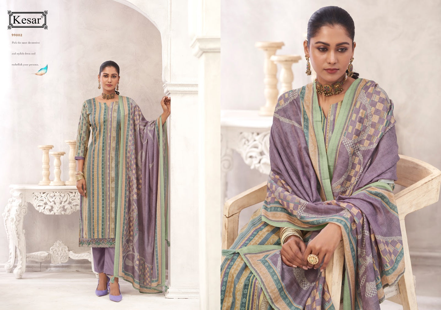 Anisha Kesar Karachi Prints Pure Lawn Pant Style Suits Exporter Gujarat