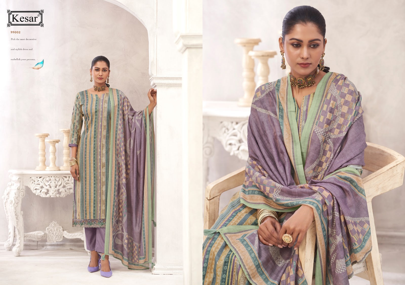 Anisha Kesar Karachi Prints Pure Lawn Pant Style Suits Exporter Gujarat