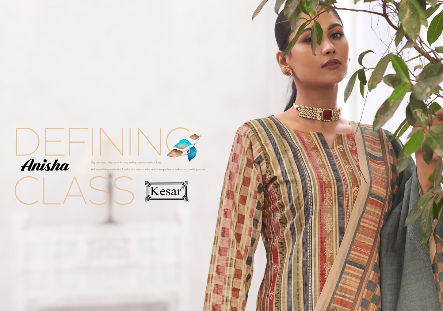 Anisha Kesar Karachi Prints Pure Lawn Pant Style Suits Exporter Gujarat