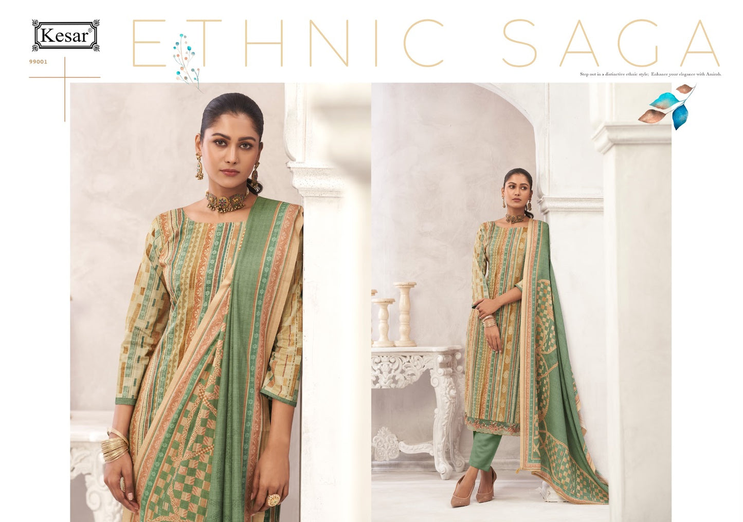 Anisha Kesar Karachi Prints Pure Lawn Pant Style Suits Exporter Gujarat