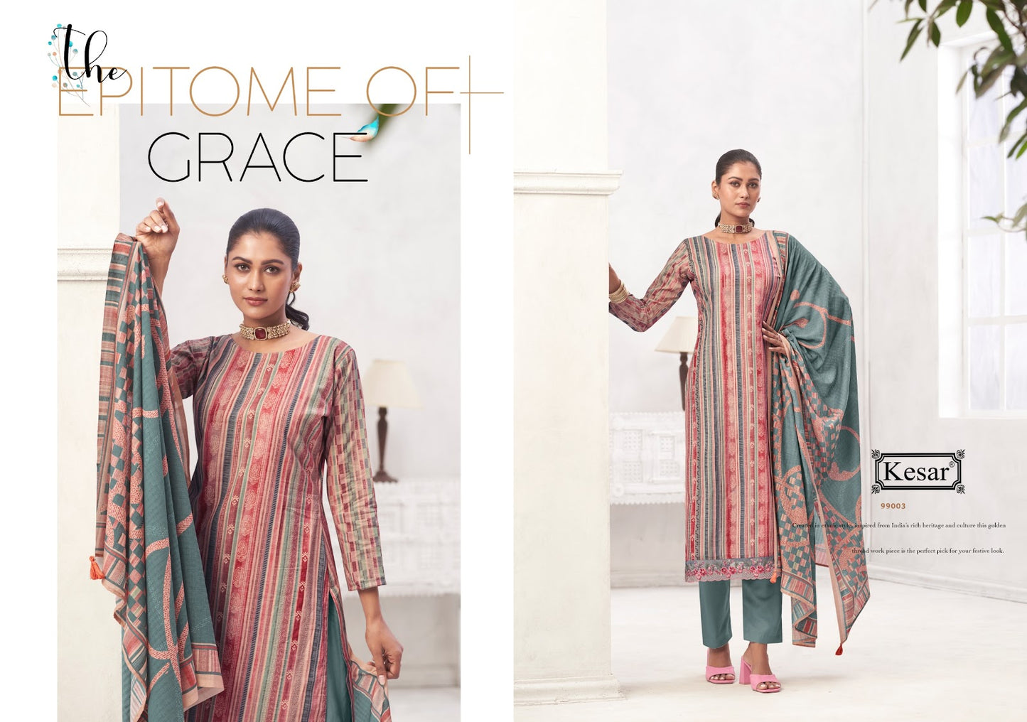 Anisha Kesar Karachi Prints Pure Lawn Pant Style Suits Exporter Gujarat
