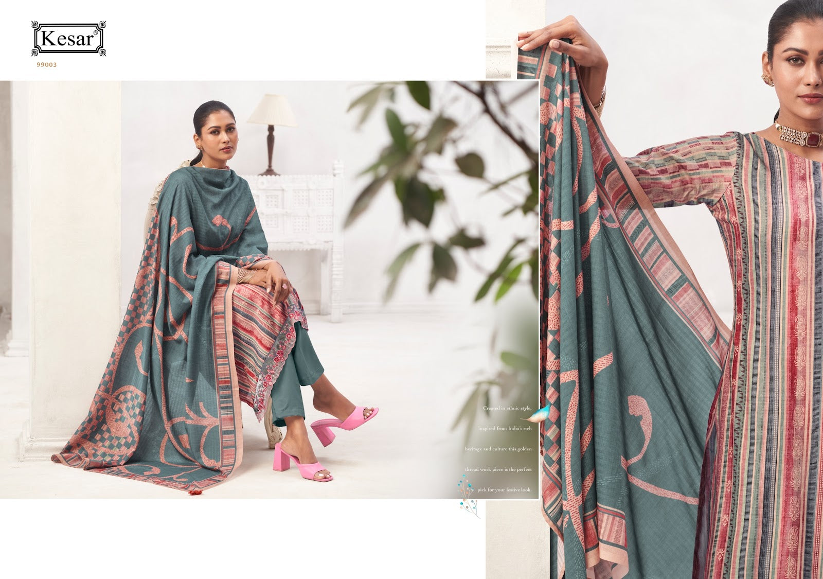 Anisha Kesar Karachi Prints Pure Lawn Pant Style Suits Exporter Gujarat