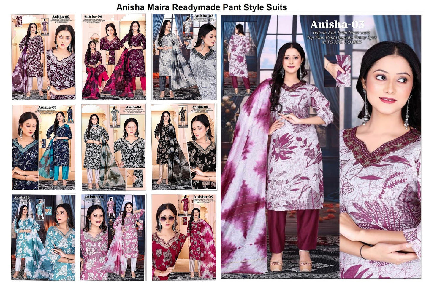Anisha Maira Vetican Readymade Pant Style Suits Exporter