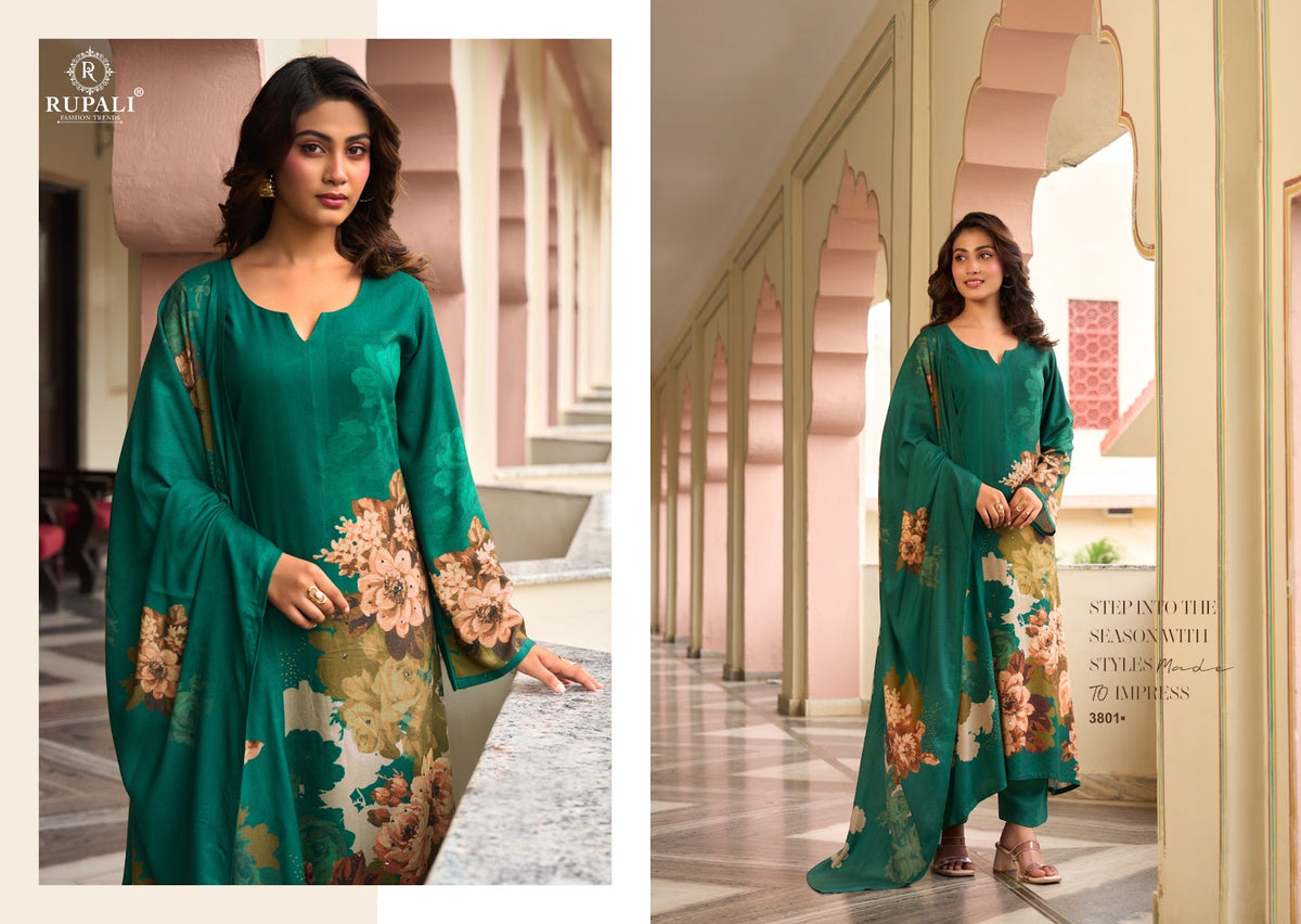 Anisha Rupali Viscose Pashmina Suits Supplier