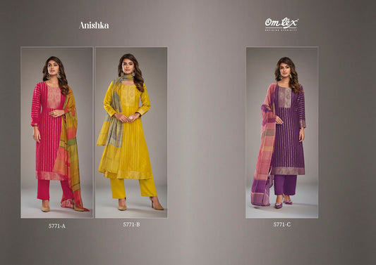 Anishka Omtex Silk Jacquard Pant Style Suits Supplier India