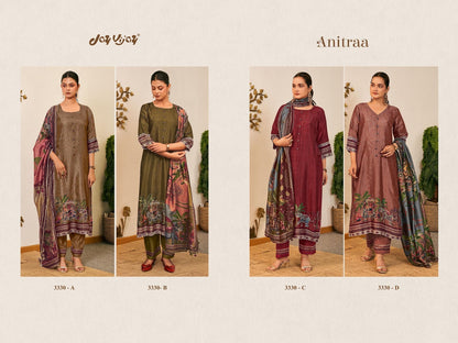 Anitraa 3330 Jay Vijay Tussar Silk Pant Style Suits Exporter