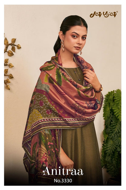 Anitraa 3330 Jay Vijay Tussar Silk Pant Style Suits Exporter