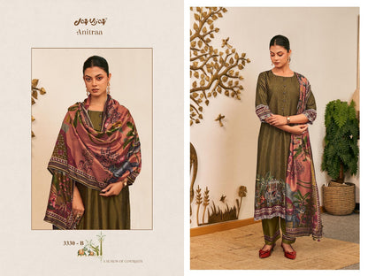 Anitraa 3330 Jay Vijay Tussar Silk Pant Style Suits Exporter