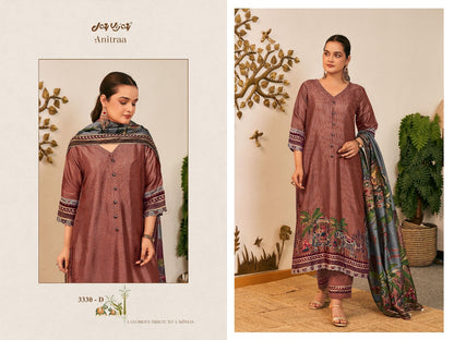 Anitraa 3330 Jay Vijay Tussar Silk Pant Style Suits Exporter