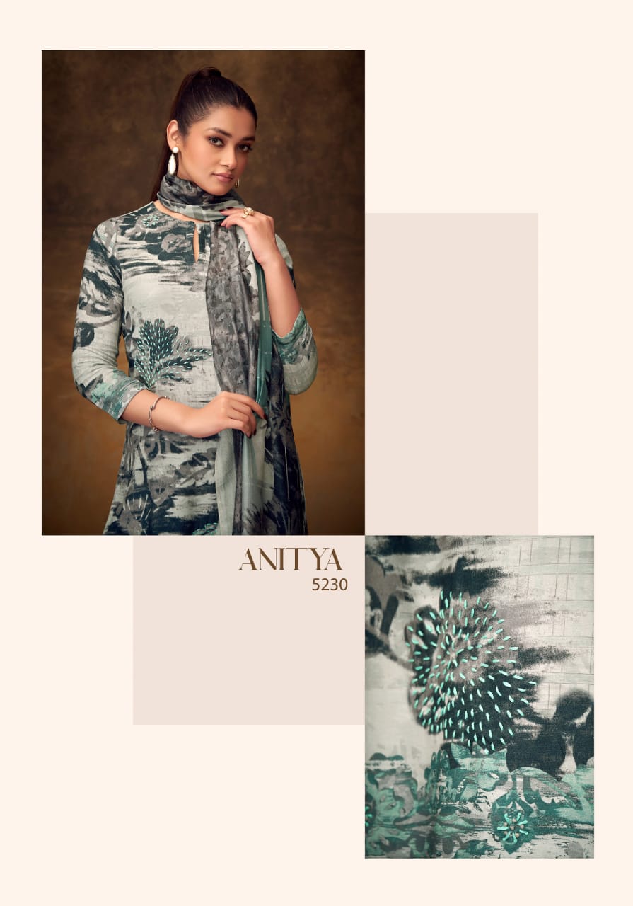 Anitya Sahiba Staple Twill Pashmina Suits Exporter Ahmedabad