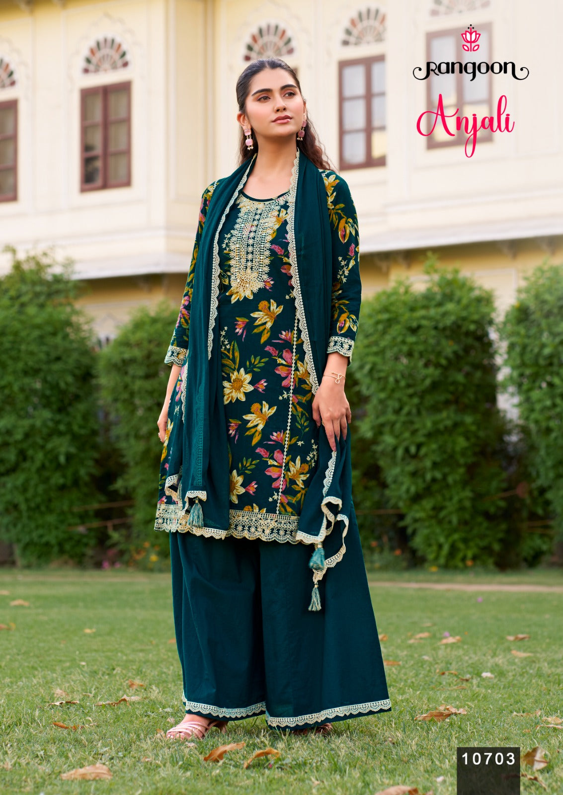 Anjali Rangoon Cotton Cambric Readymade Plazzo Style Suits Exporter India