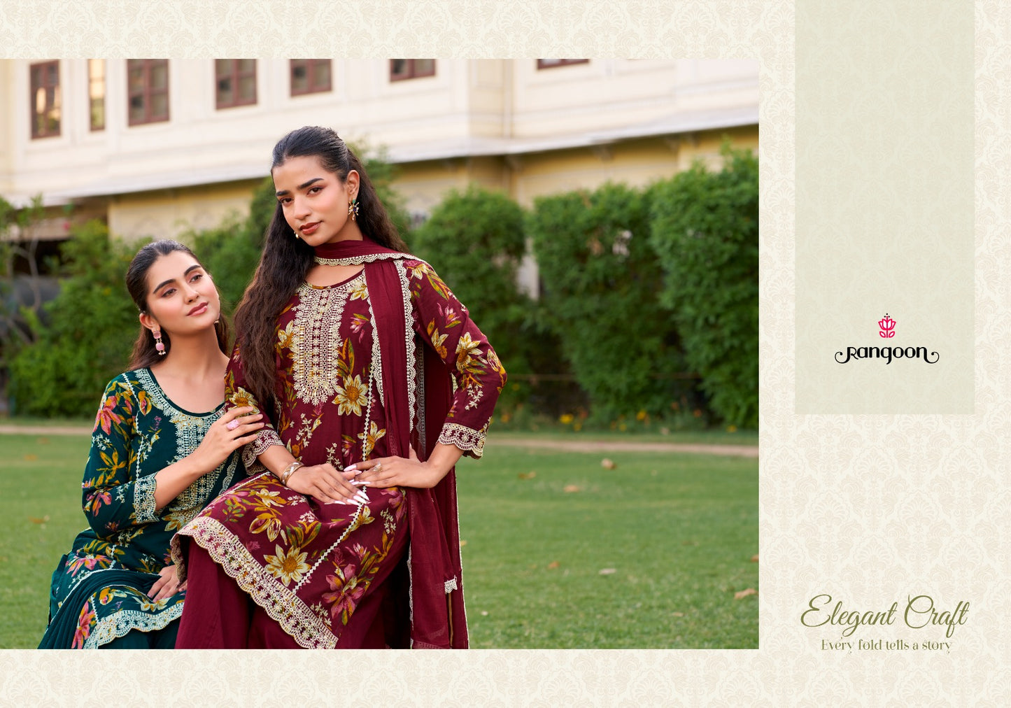Anjali Rangoon Cotton Cambric Readymade Plazzo Style Suits Exporter India