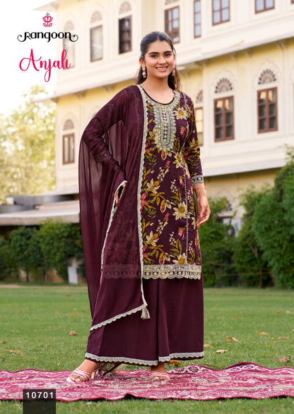 Anjali Rangoon Cotton Cambric Readymade Plazzo Style Suits Exporter India