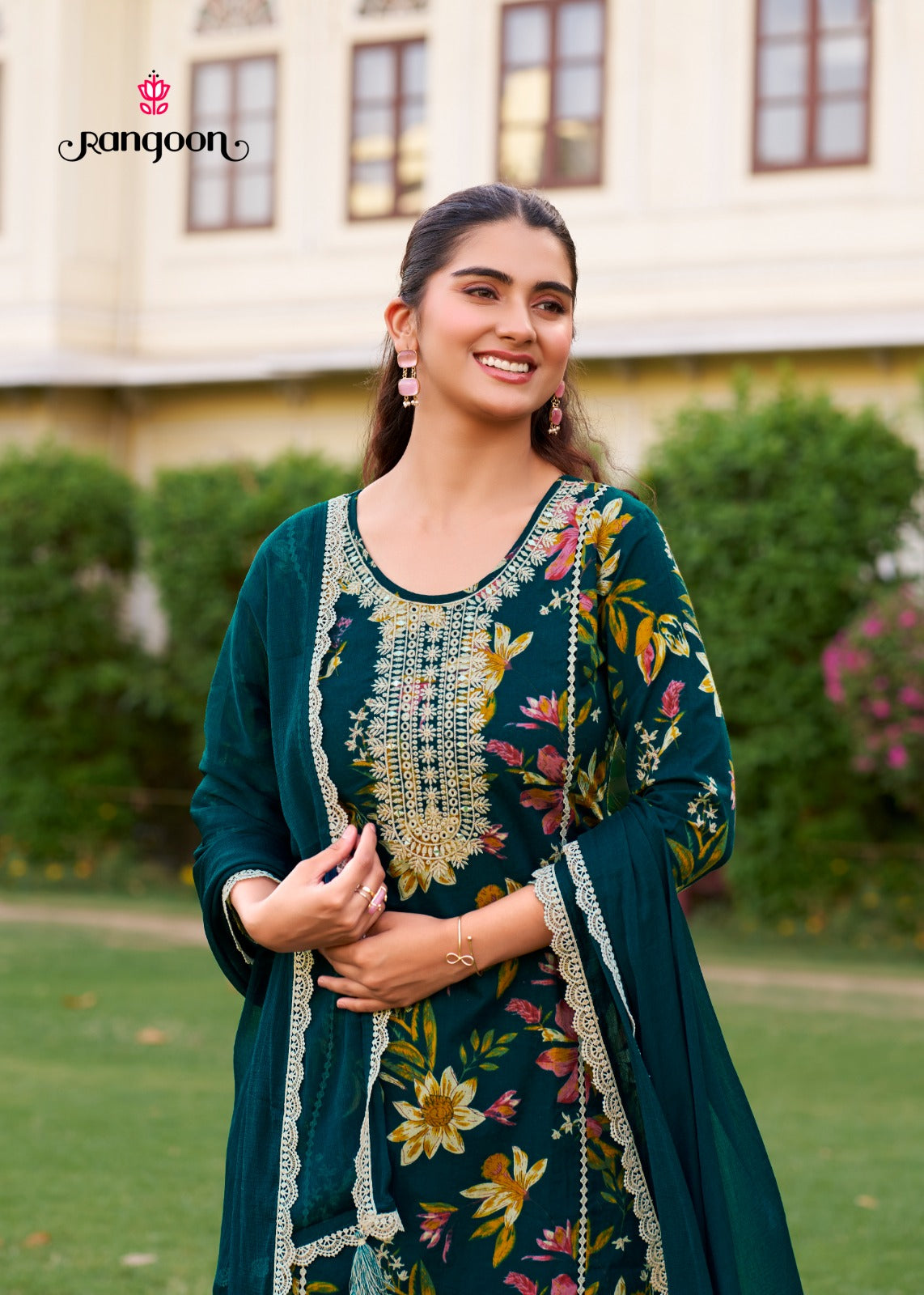 Anjali Rangoon Cotton Cambric Readymade Plazzo Style Suits Exporter India