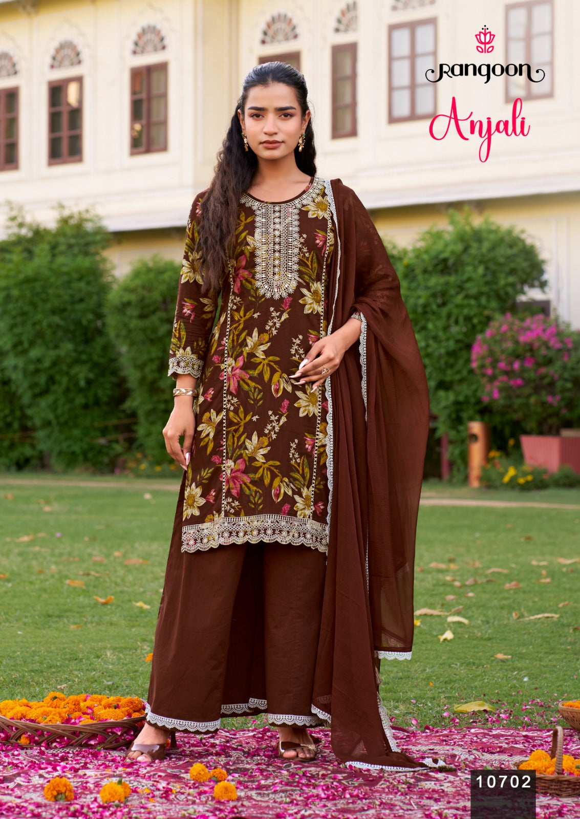 Anjali Rangoon Cotton Cambric Readymade Plazzo Style Suits Exporter India