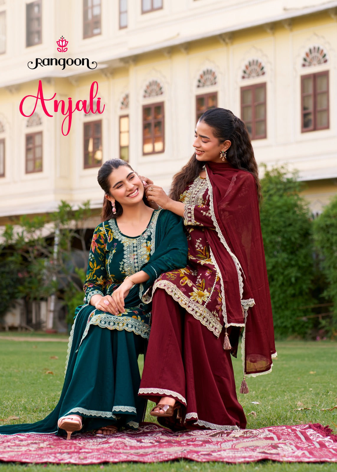 Anjali Rangoon Cotton Cambric Readymade Plazzo Style Suits Exporter India