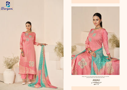 Anjali Sargam Prints Pure Jam Pant Style Suits Wholesale Price