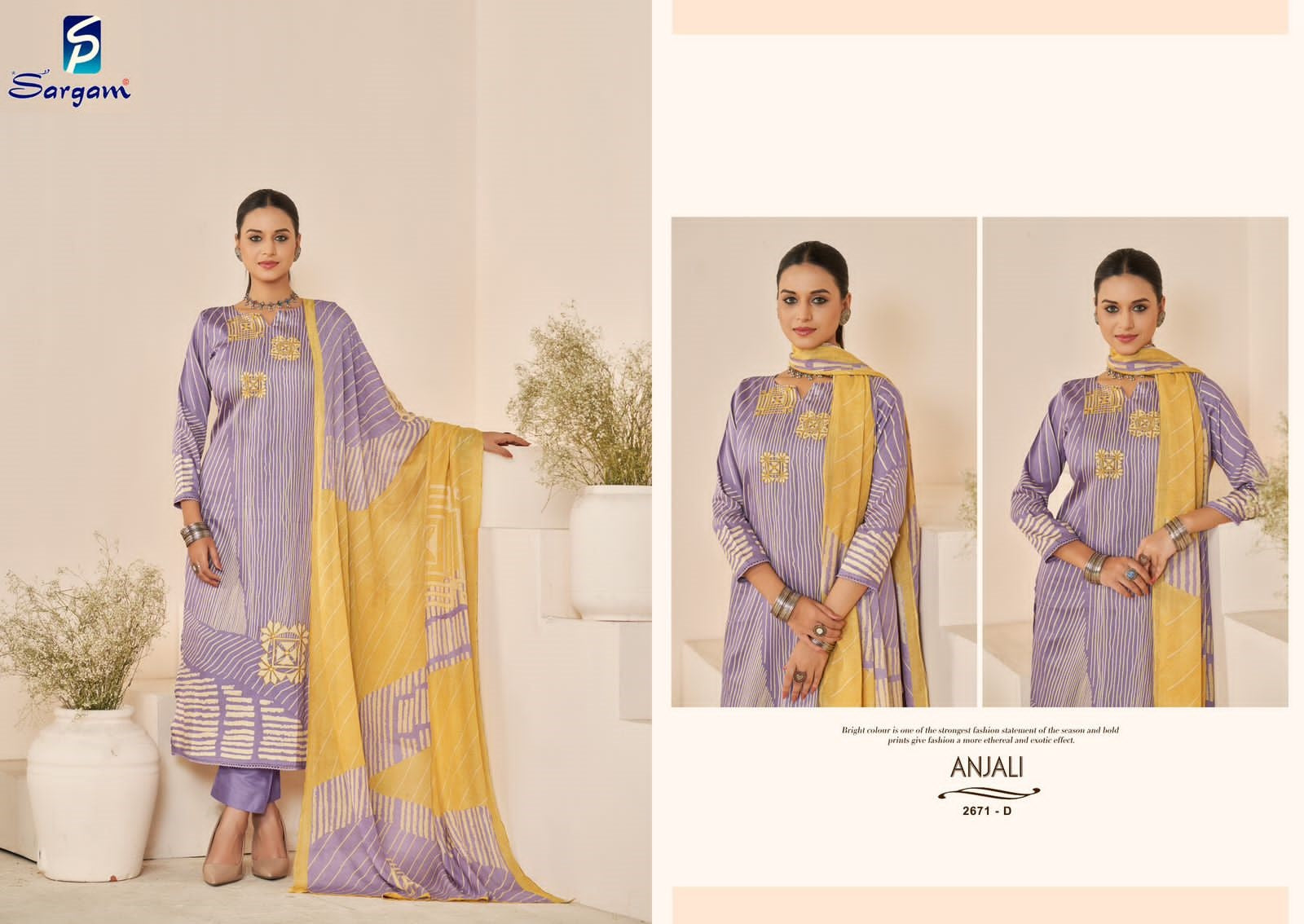 Anjali Sargam Prints Pure Jam Pant Style Suits Wholesale Price