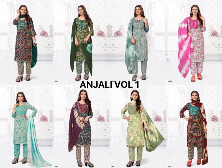 Anjali Vol 1 Tht Rayon Capsule Readymade Pant Style Suits