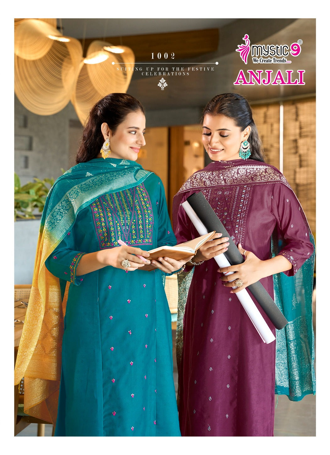 Anjali Vol 1 Mystic 9 Gadwal Readymade Pant Style Suits Wholesaler Ahmedabad