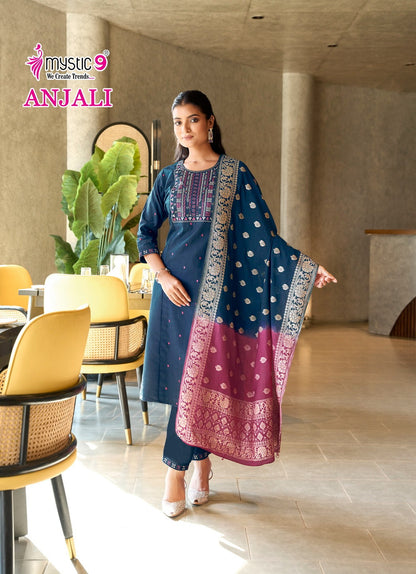 Anjali Vol 1 Mystic 9 Gadwal Readymade Pant Style Suits Wholesaler Ahmedabad