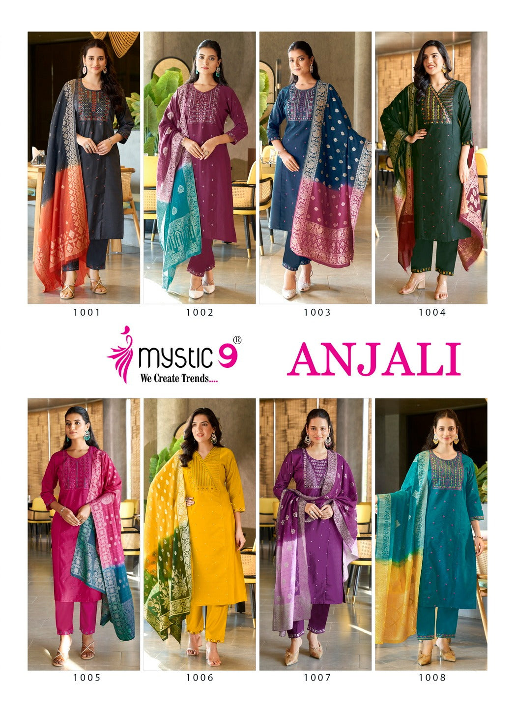 Anjali Vol 1 Mystic 9 Gadwal Readymade Pant Style Suits Wholesaler Ahmedabad