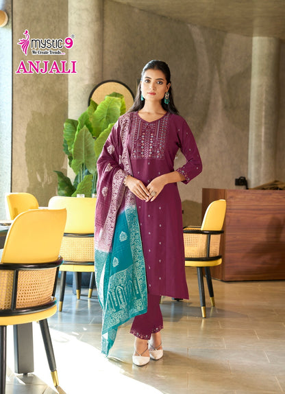 Anjali Vol 1 Mystic 9 Gadwal Readymade Pant Style Suits Wholesaler Ahmedabad