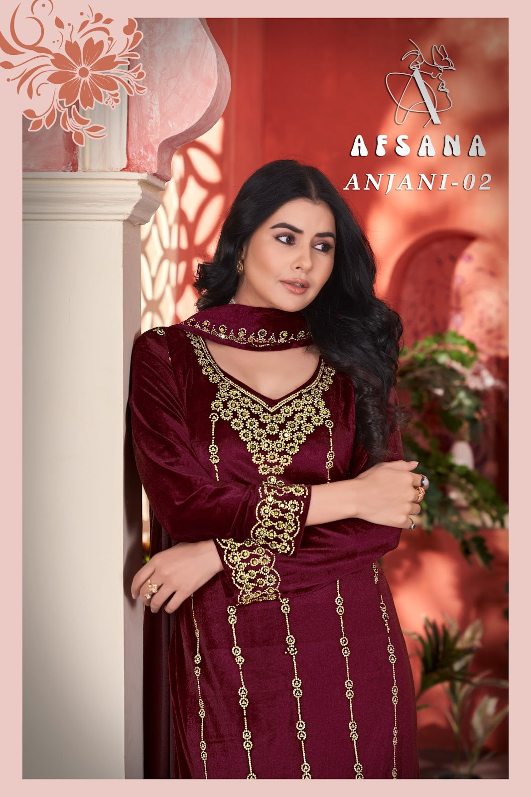Anjani Afsana Readymade Velvet Suits Exporter India