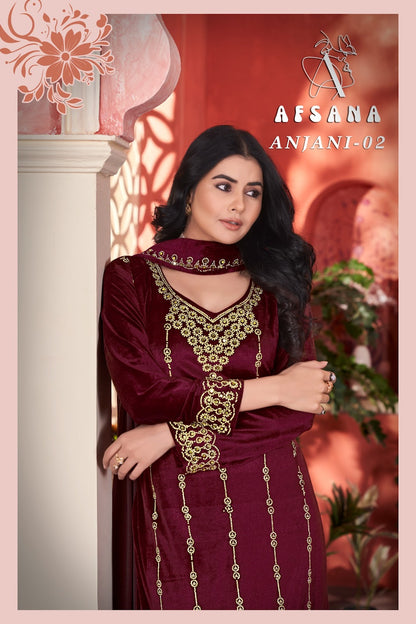 Anjani Afsana Readymade Velvet Suits Exporter India