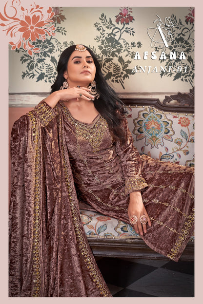 Anjani Afsana Readymade Velvet Suits Exporter India