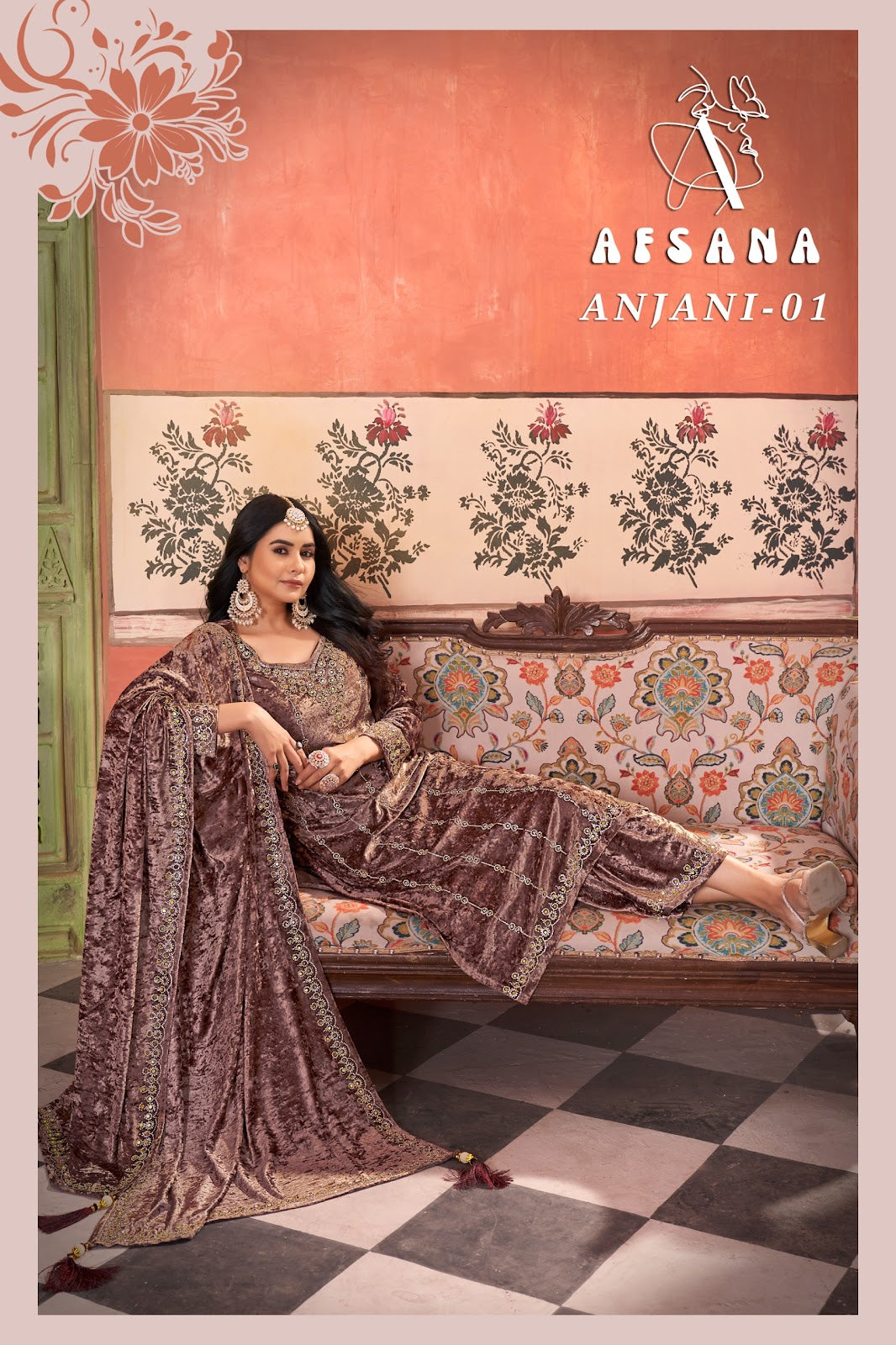 Anjani Afsana Readymade Velvet Suits Exporter India