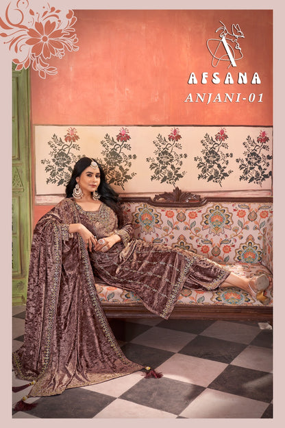 Anjani Afsana Readymade Velvet Suits Exporter India