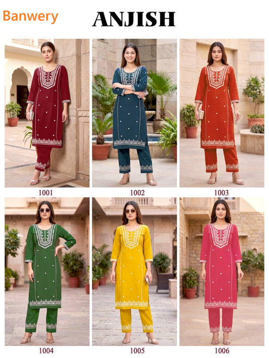 Anjish Plus Size Banwery South Cotton Kurti Pant Set Manufacturer Gujarat
