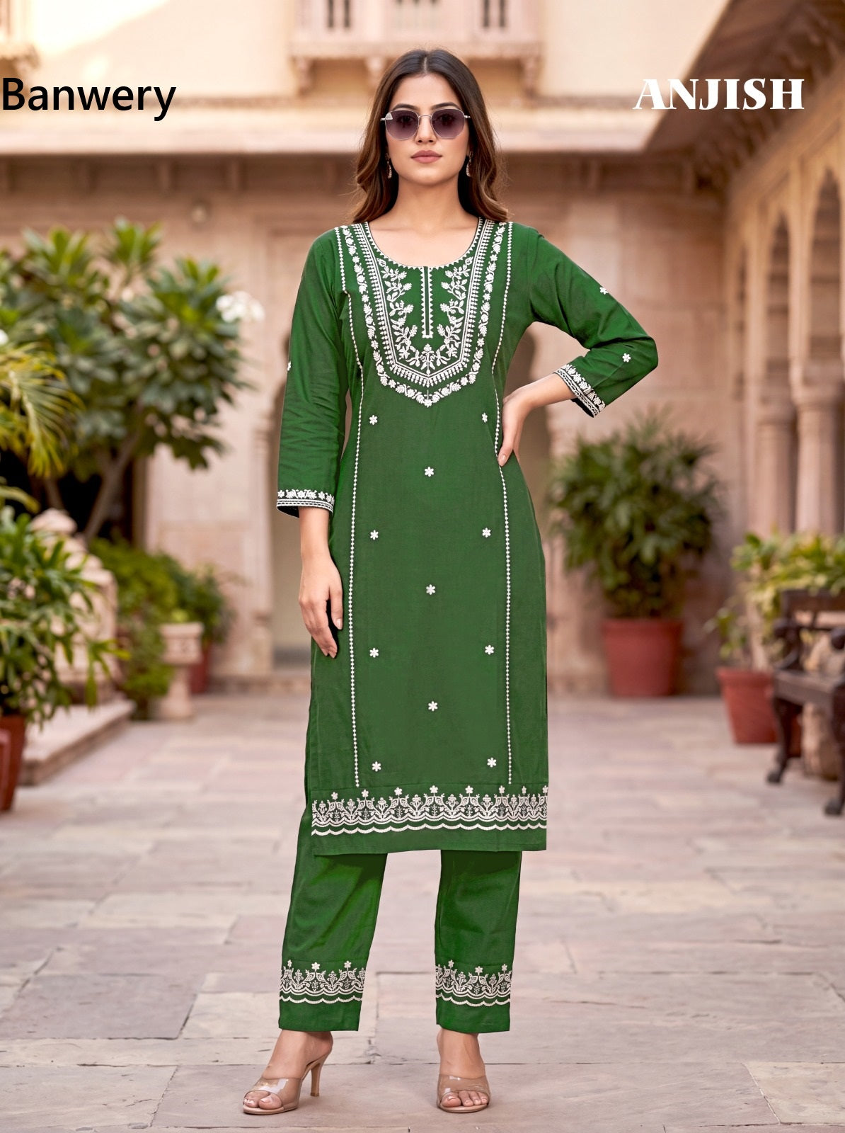 Anjish Plus Size Banwery South Cotton Kurti Pant Set Manufacturer Gujarat