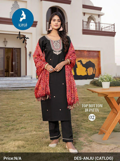 Anju Kaya Roman Silk Readymade Pant Style Suits Wholesale Price